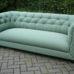 Green patterned sofa