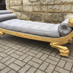 Gold and grey chaise lounge