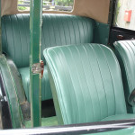 Old car with green interior
