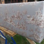 Grey patterned headboard