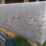 Grey patterned headboard