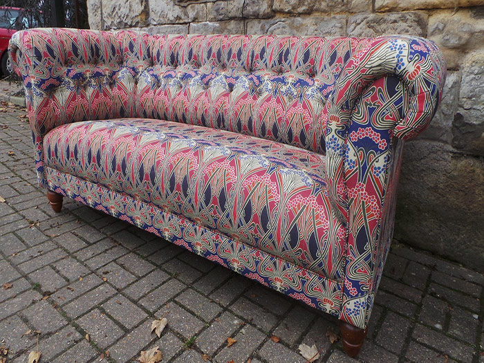 Vibrant patterned sofa