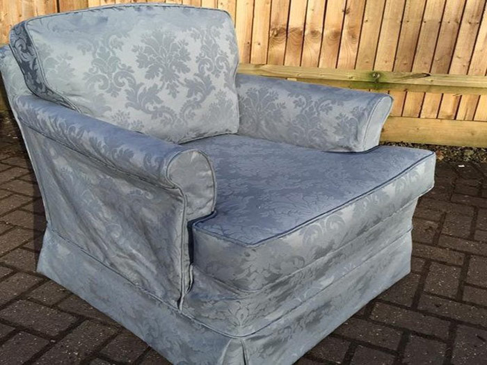 Grey baroque patterned chair